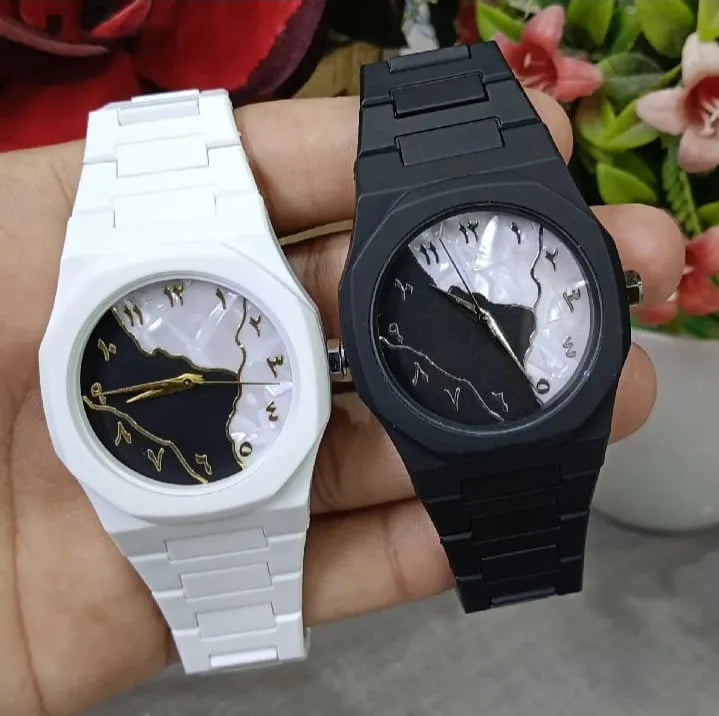 Aura watch Arabic Aura Watch marble Design Black and White Aura watch
