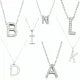 Silver Stainless Steel Alphabet Necklace/Locket/Pendants for Girls, boys, men & Women with Chain - A to Z Your Name Alphabets