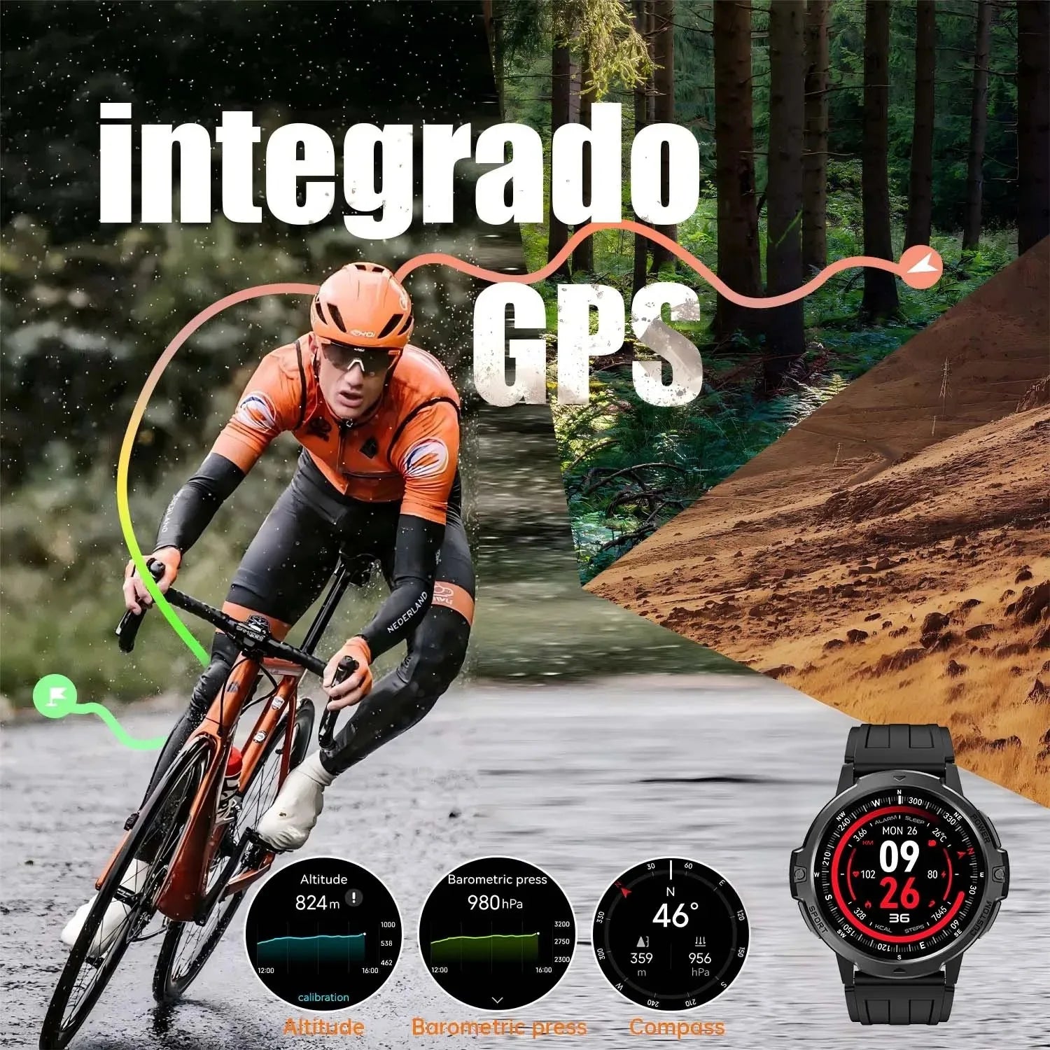 2026 NEW GPS Smart Watch 1.46'' AMOLED Display Built-in Compass Barometric Altimeter 5ATM 580mAh Battery Sports Smartwatch Men