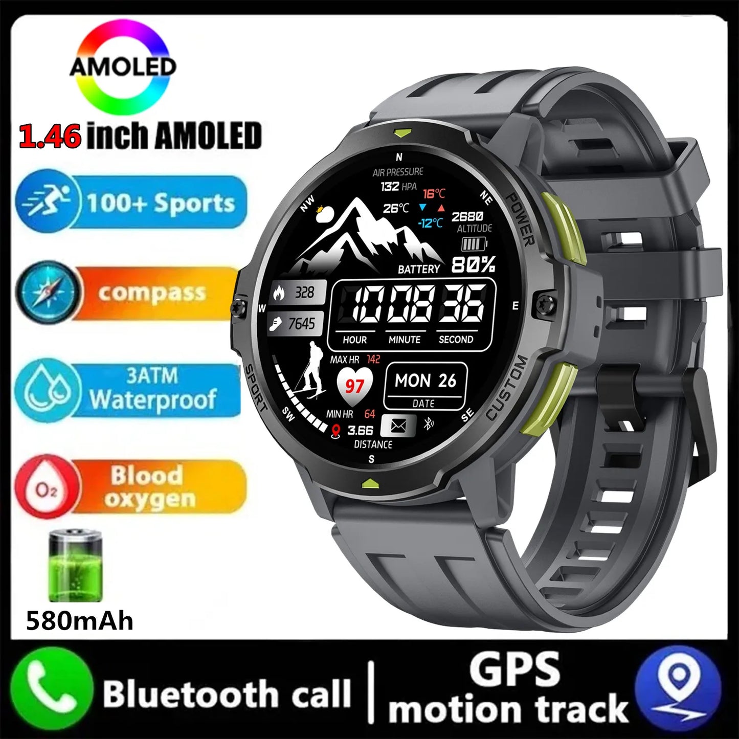 2026 NEW GPS Sports Smartwatch Men