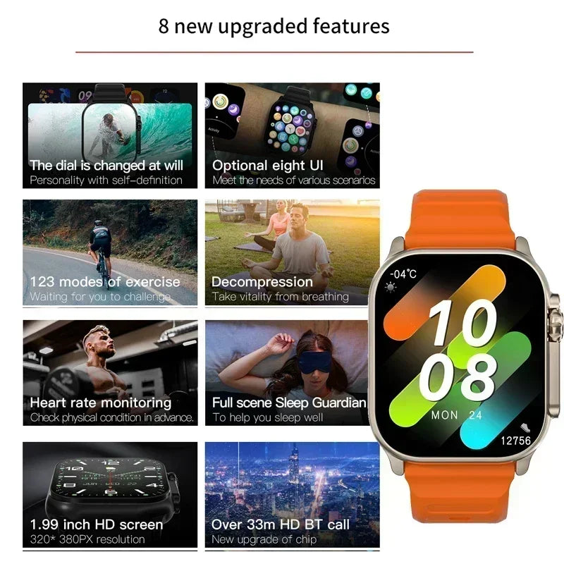 2026 New Smart Watch Series 10 Screen Bluetooth Call Heart Rate Blood Pressure GPS Smartwatch for Android IOS Sports Watch