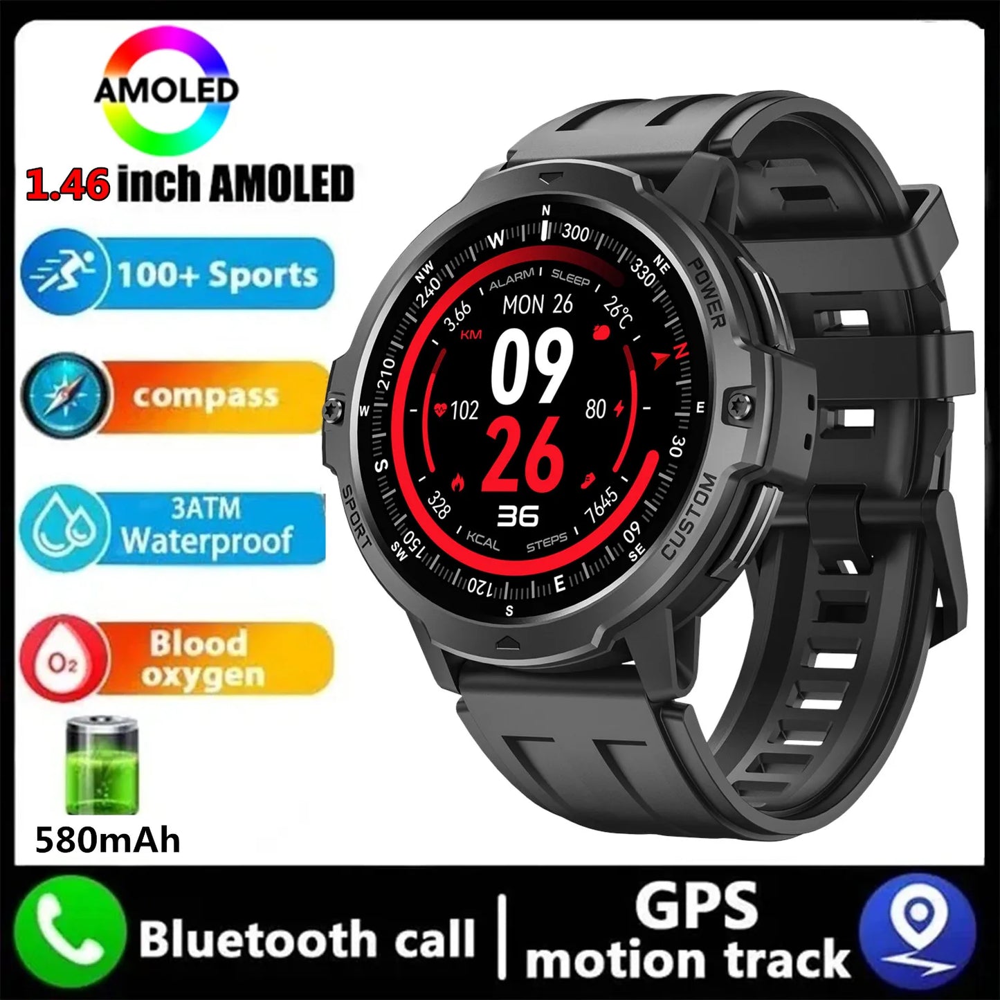 2026 NEW GPS Sports Smartwatch Men
